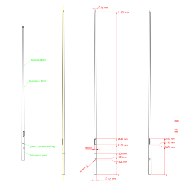 Lichtmast 10 meter - Afbeelding 2