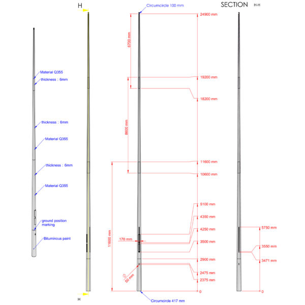 Lichtmast 22 meter - Afbeelding 2