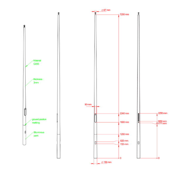 Lichtmast 6 meter - Afbeelding 2