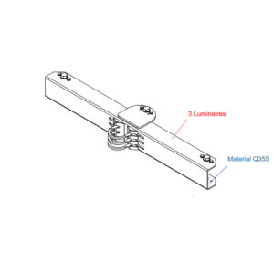 Lampenrek 3 armaturen